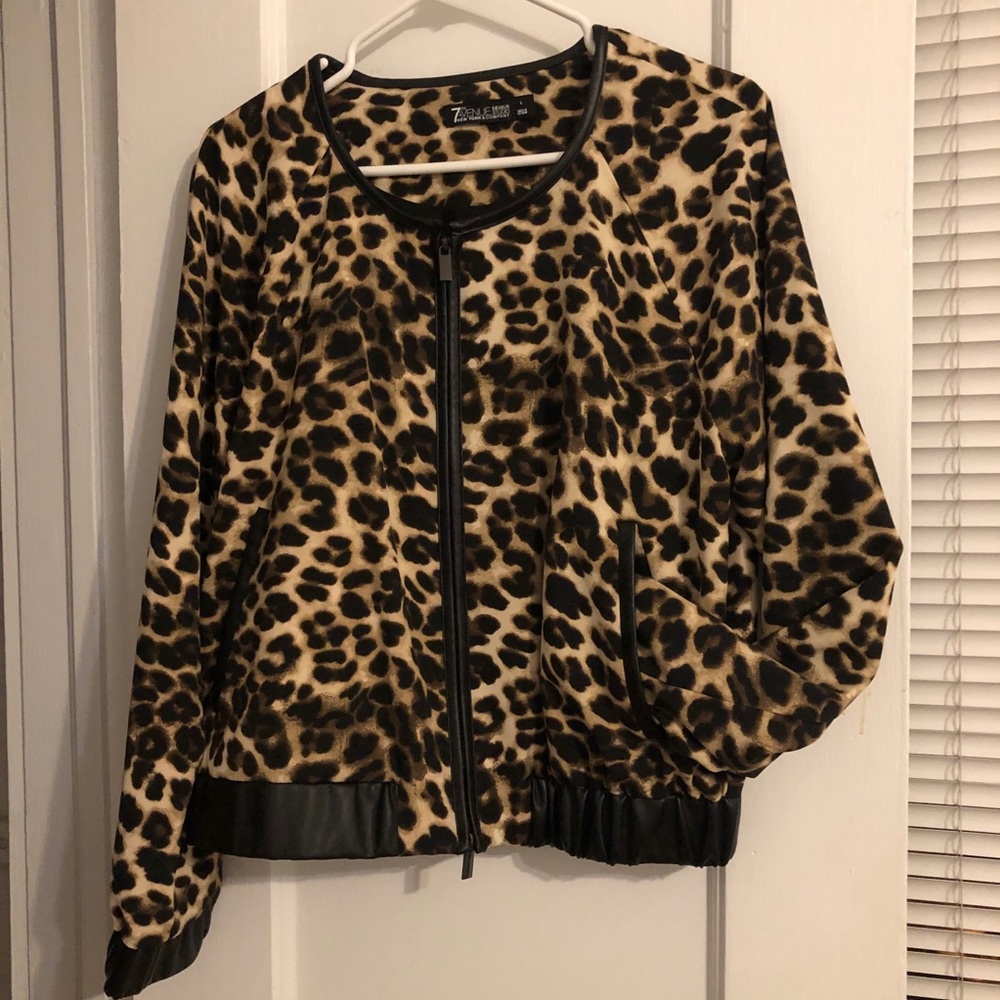 Leopard Print Dressy Bomber